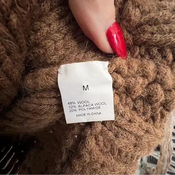 TSE Alpaca wool chunky oversized luxury sweater turtleneck knit Sz M - Picture 6 of 11